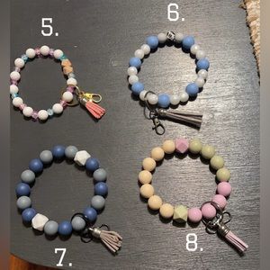 Wristlet Keychain Artisian Silicone Beaded Handcrafted